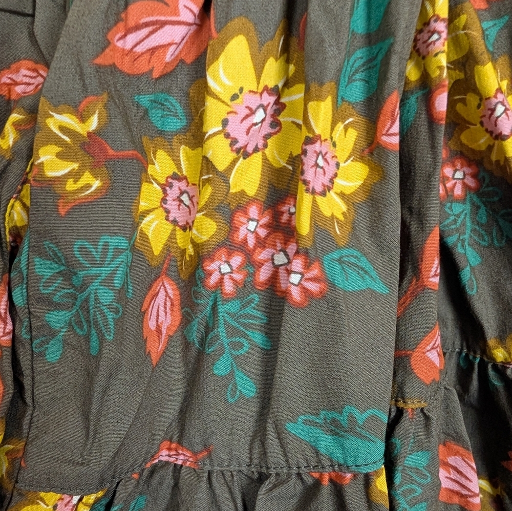 Wildflowers Sundress Girls Size 6 Brown Yellow Floral Fall Colors - Picture 8 of 11